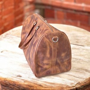 tb01 — handmade leather travel bag (natural calfskin)